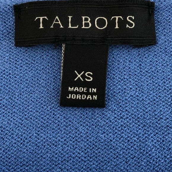 Talbots Casual Scoop Neck Layered Bell 3/4 Sleeve Knit Top Periwinkle Blue Sz XS - Picture 11 of 12